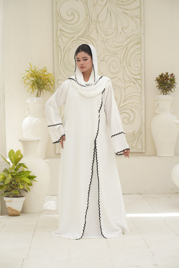 Harmain Scallop Luxe Abaya