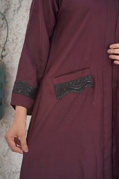 Amira Plum Crepe Abaya thumbnail